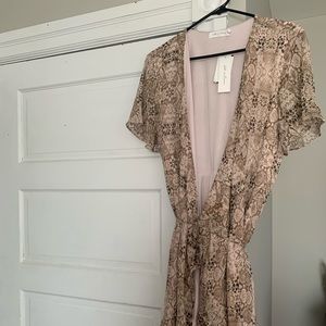 All in favor snake print wrap dress
